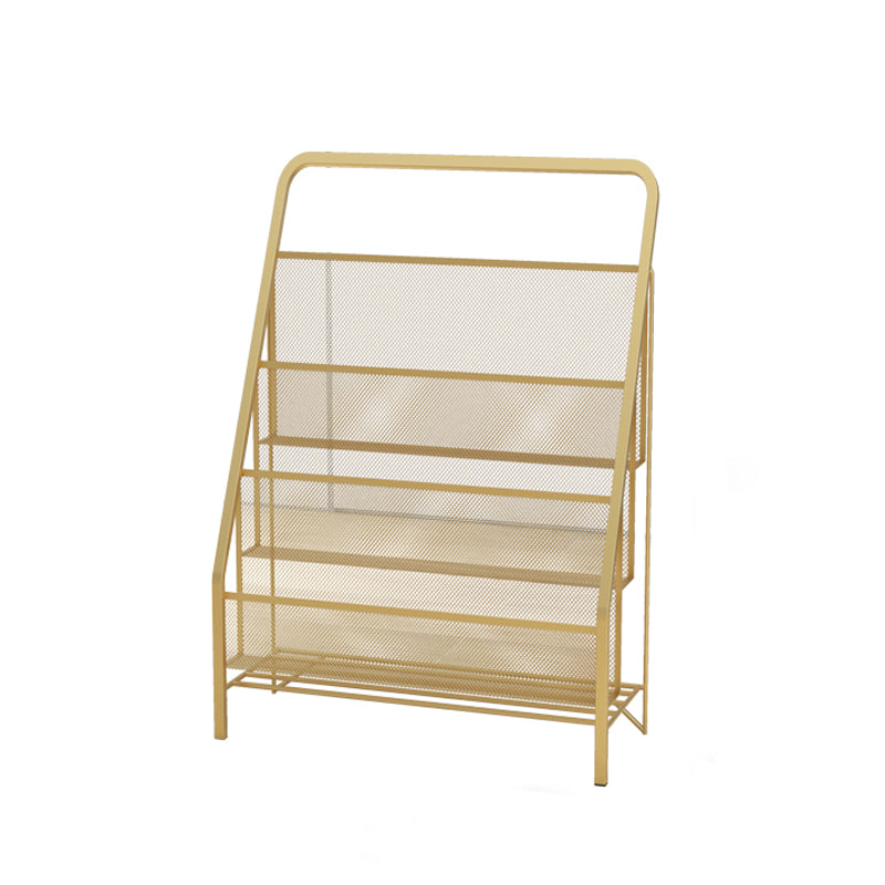 Scandinavian Ladder Bookcase Metal Closed Back Bookshelf for Home Office