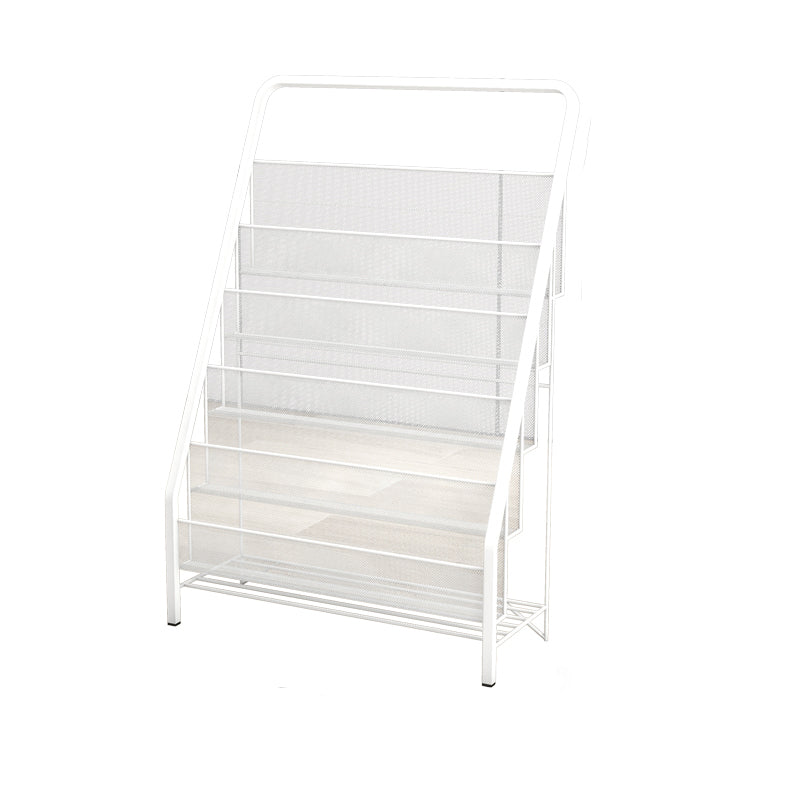 Scandinavian Ladder Bookcase Metal Closed Back Bookshelf for Home Office