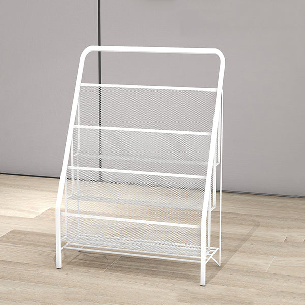 Scandinavian Ladder Bookcase Metal Closed Back Bookshelf for Home Office