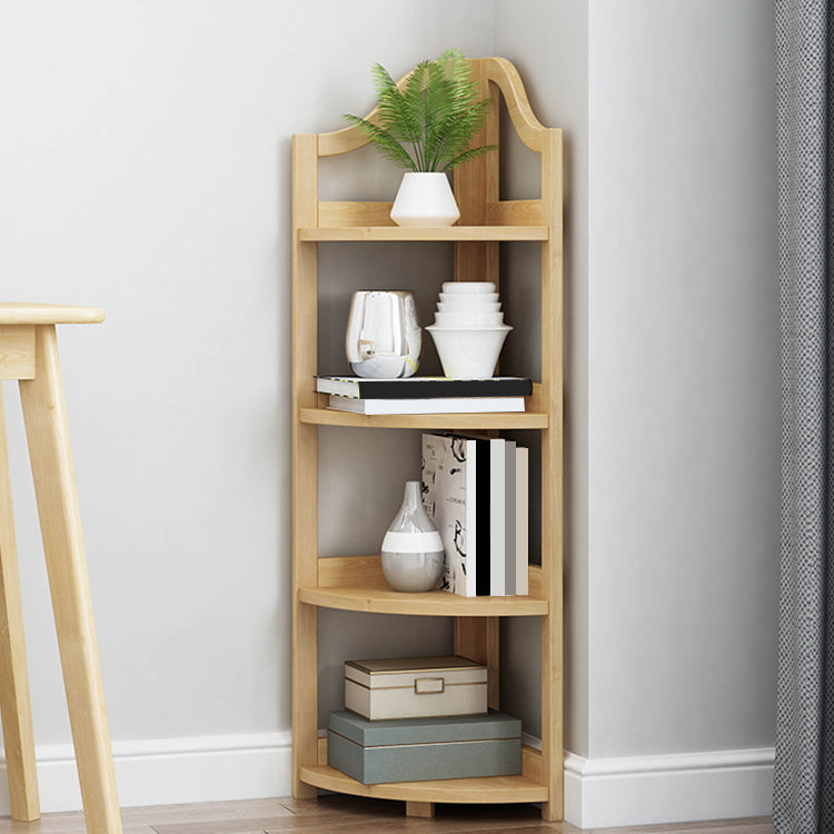 Modern Style Corner Bookshelf Solid Wood Shelf Bookcase for Home