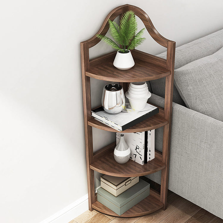 Modern Style Corner Bookshelf Solid Wood Shelf Bookcase for Home