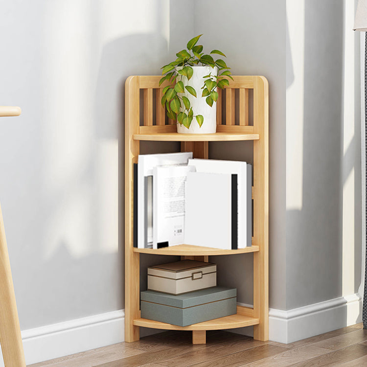 Modern Style Corner Bookshelf Solid Wood Shelf Bookcase for Home