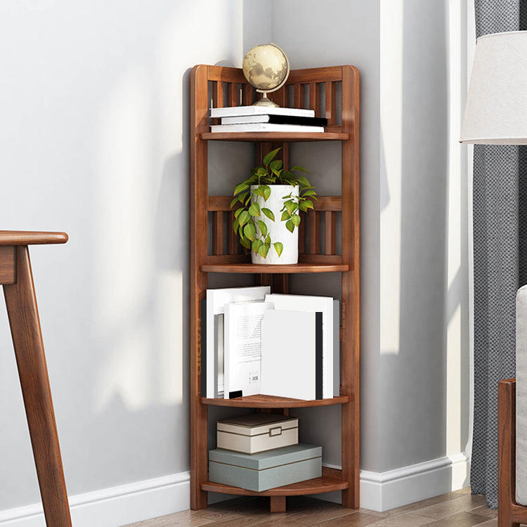 Modern Style Corner Bookshelf Solid Wood Shelf Bookcase for Home