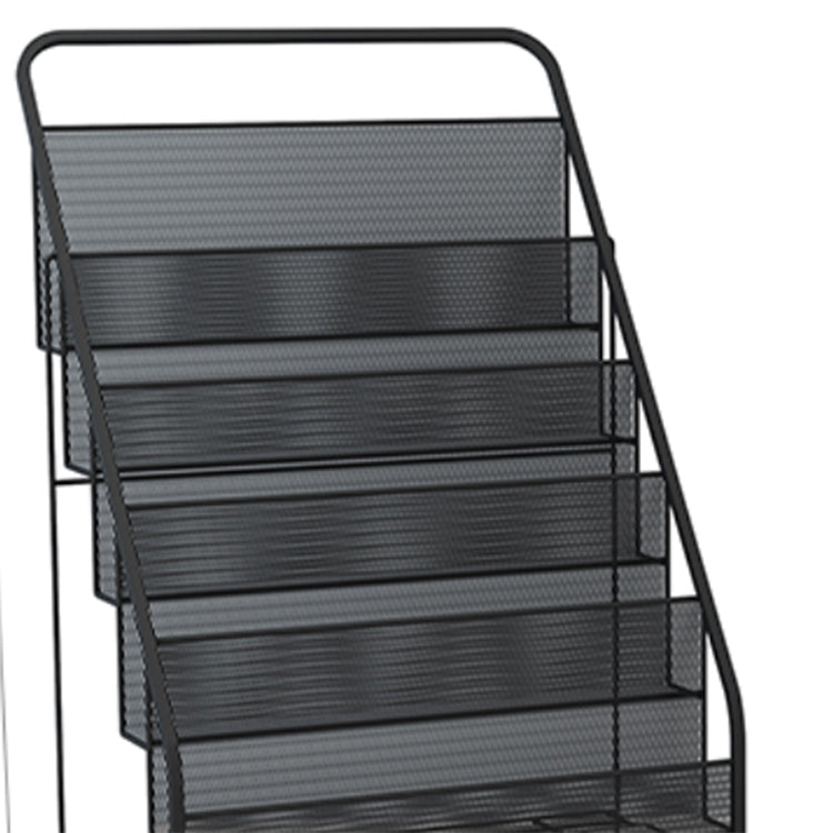 Industrial Ladder Bookcase Metal Vertical Book Shelf for Home Office
