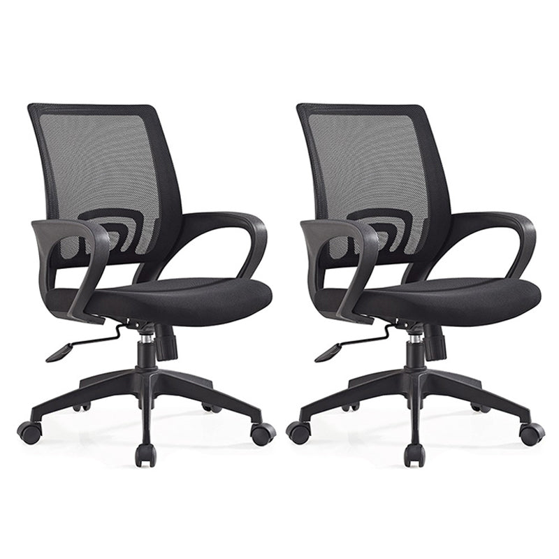 Middle Back Office Chair Fixed Arm Office Chair with Gauze Sponge Cushion