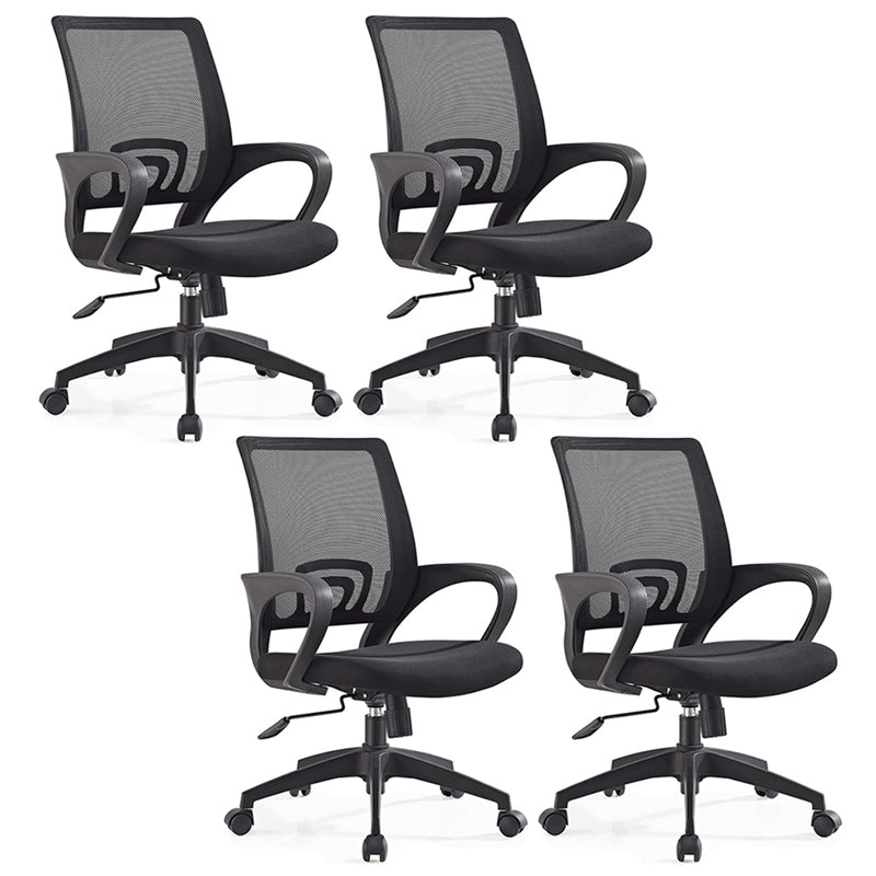 Middle Back Office Chair Fixed Arm Office Chair with Gauze Sponge Cushion