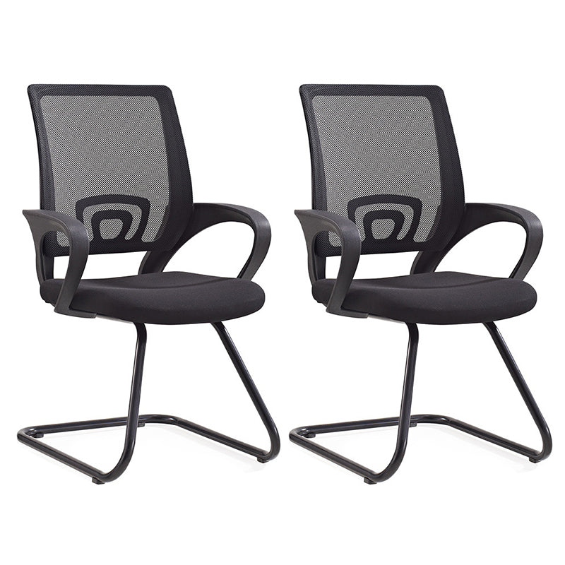 Middle Back Office Chair Fixed Arm Office Chair with Gauze Sponge Cushion