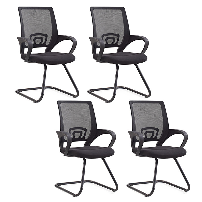 Middle Back Office Chair Fixed Arm Office Chair with Gauze Sponge Cushion