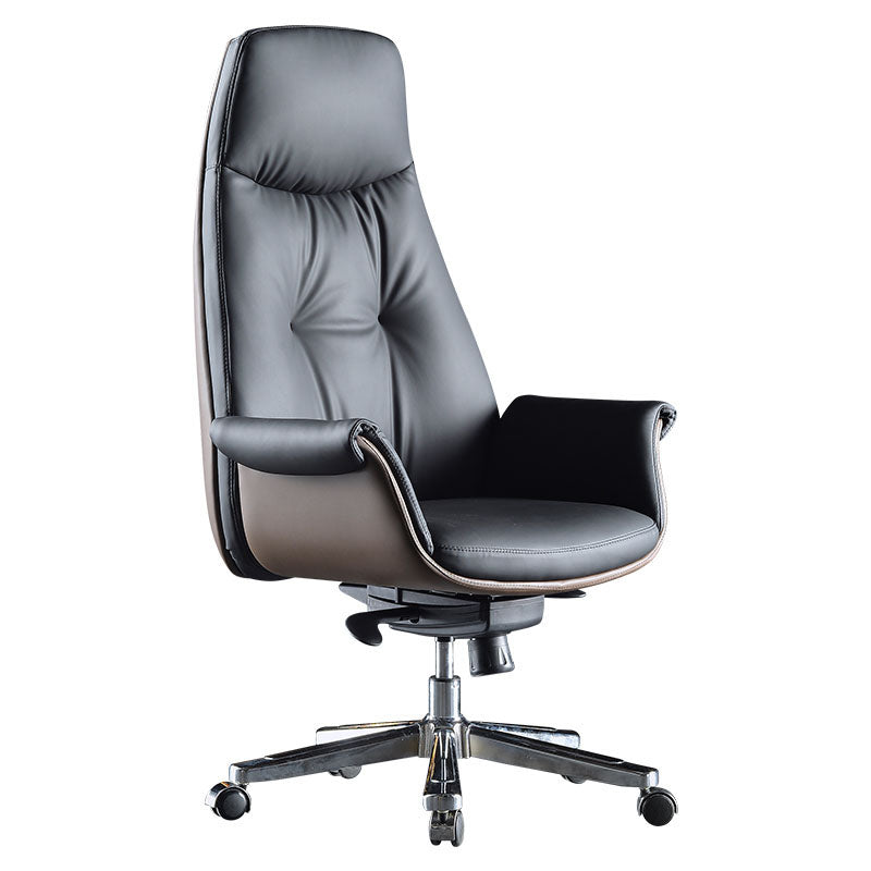Contemporary Managers Chair Wheels Fixed Arms Tilt Mechanism Executive Chair