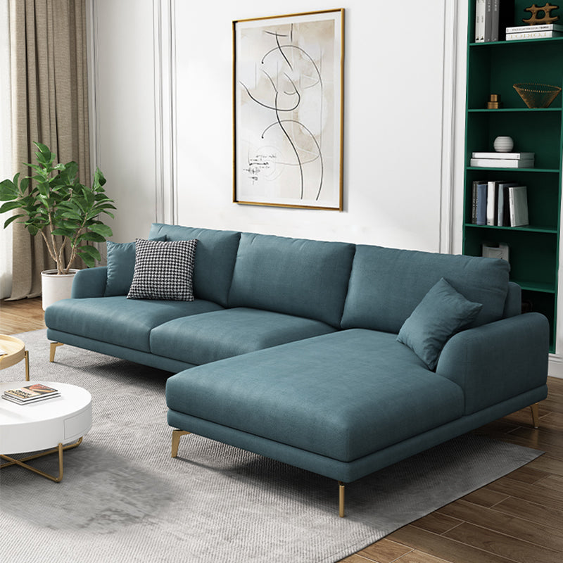 Contemporary Faux Leather Recessed Arm Furniture Sectionals in Green