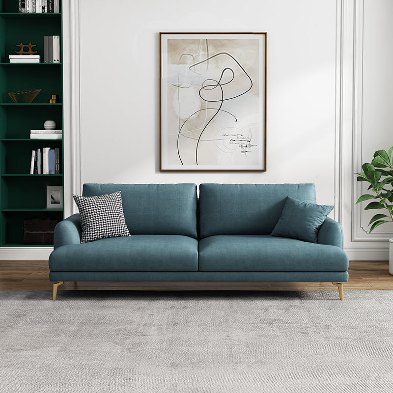 Contemporary Faux Leather Recessed Arm Furniture Sectionals in Green