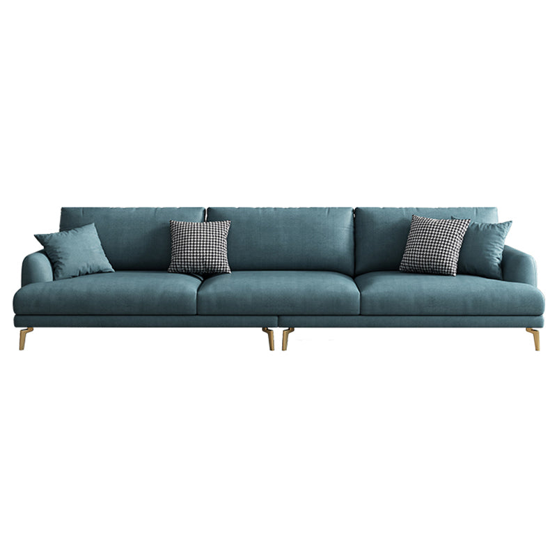 Contemporary Faux Leather Recessed Arm Furniture Sectionals in Green