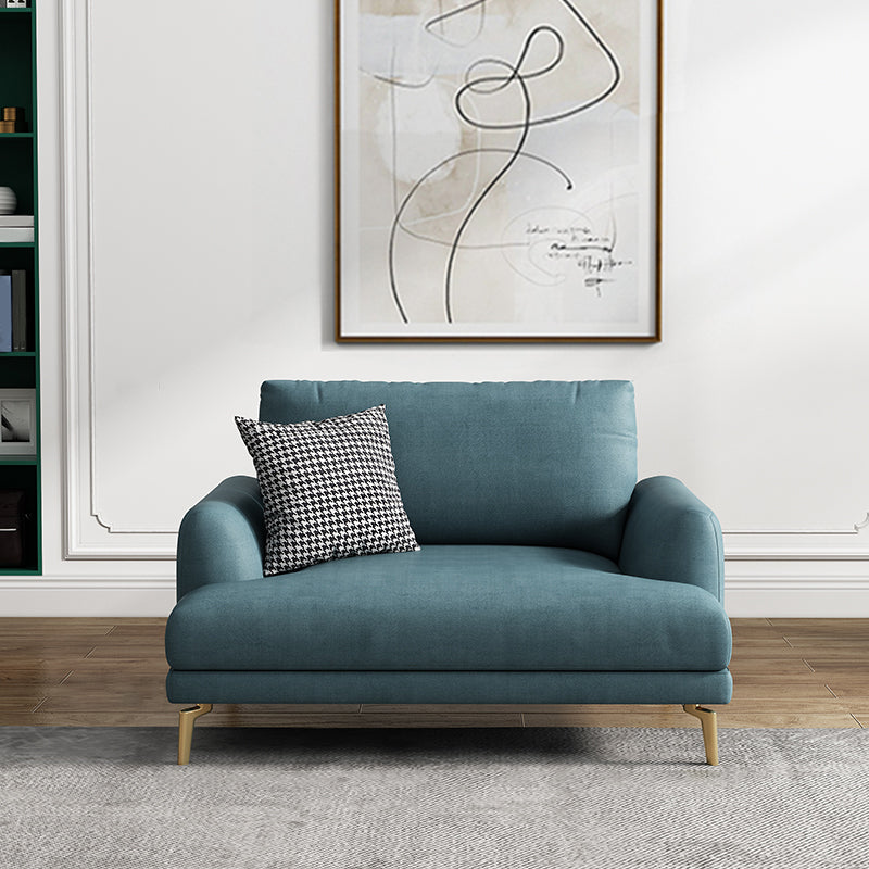 Contemporary Faux Leather Recessed Arm Furniture Sectionals in Green