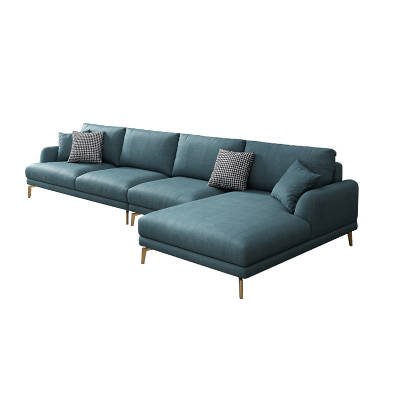 Contemporary Faux Leather Recessed Arm Furniture Sectionals in Green