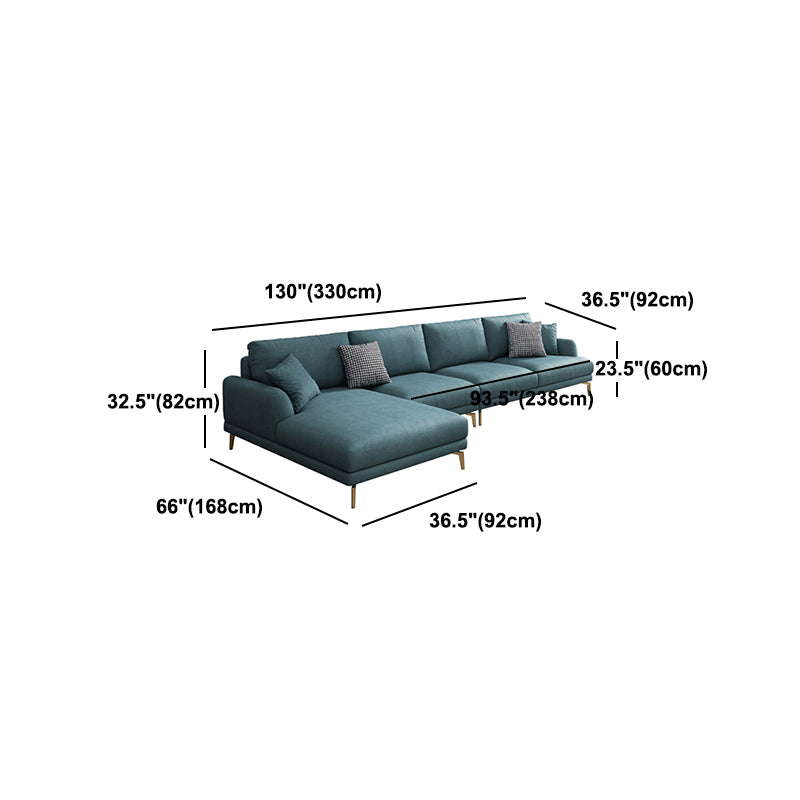 Contemporary Faux Leather Recessed Arm Furniture Sectionals in Green
