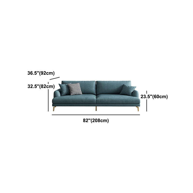 Contemporary Faux Leather Recessed Arm Furniture Sectionals in Green