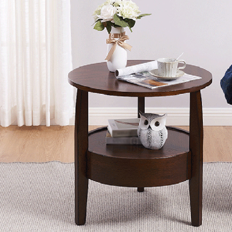 French Country Style Cocktail Table Wood/dark Coffee/walnut Solid Wood Round Coffee Table