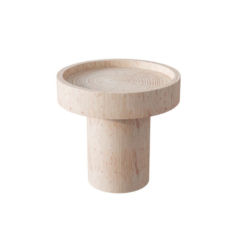 Pedestal End Table Natural/brown Round Wood Side End Table for Living Room