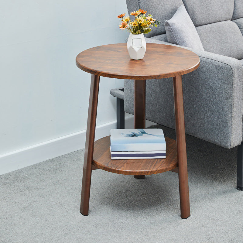 3 Legs Base Design Cocktail Table Brown/white/black Wood-paneled Round Coffee Table