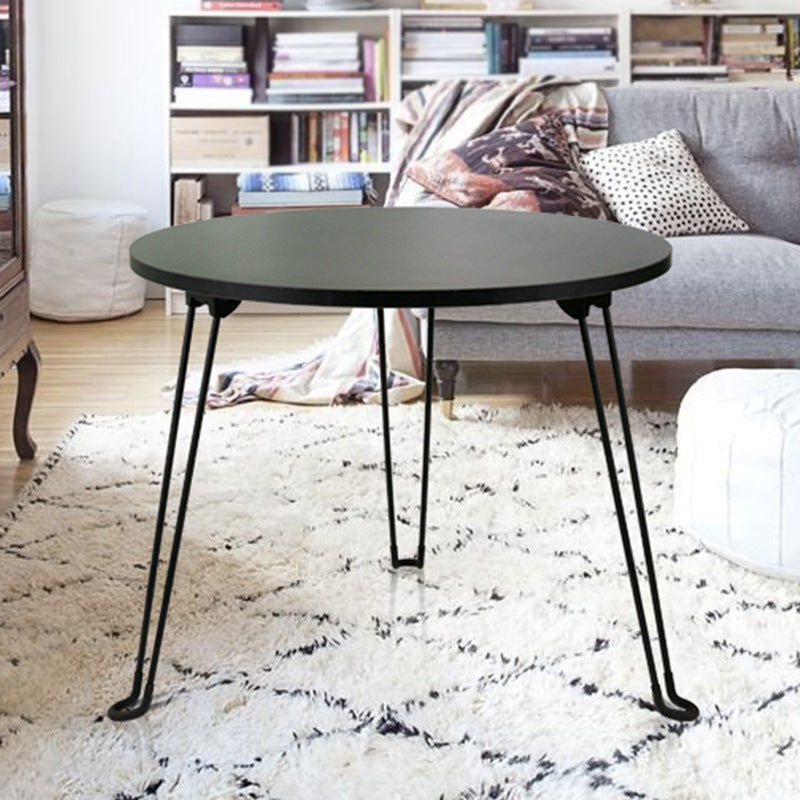 8.6"/12.9"/16.5" Tall Modern 3 Leg Ironcraft Wood Round Top Coffee Table