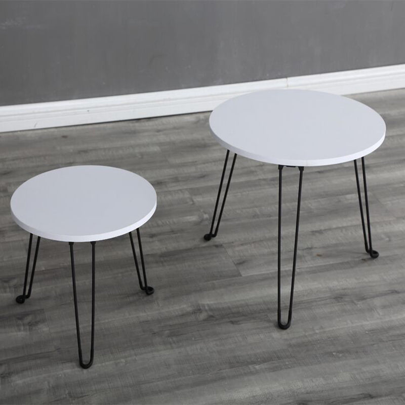 8.6"/12.9"/16.5" Tall Modern 3 Leg Ironcraft Wood Round Top Coffee Table