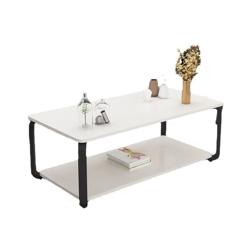 16.5" Tall Modern Steel Sled Base Rectangular Slate Table Top Coffee Table
