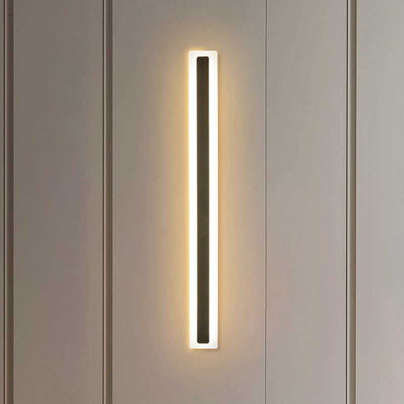 Metal Linear Shade Wall Sconce Modern Style 1- Light Wall Mounted Light in Black