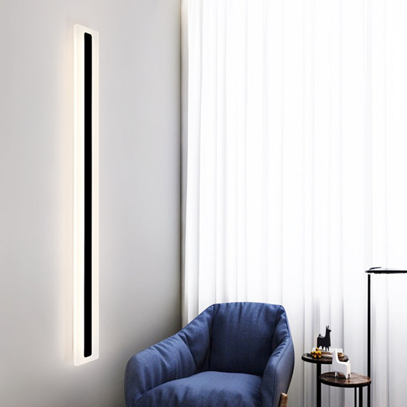 Metal Linear Shade Wall Sconce Modern Style 1- Light Wall Mounted Light in Black
