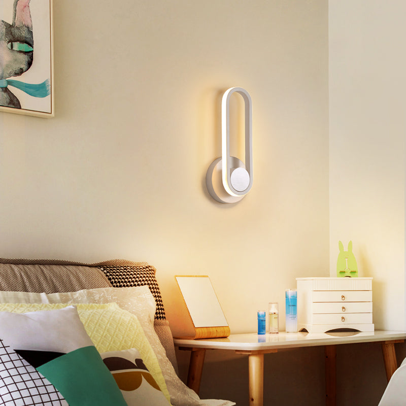 Oval Shade Metal Wall Sconce Modern Style Single Light Wall Mounted Light