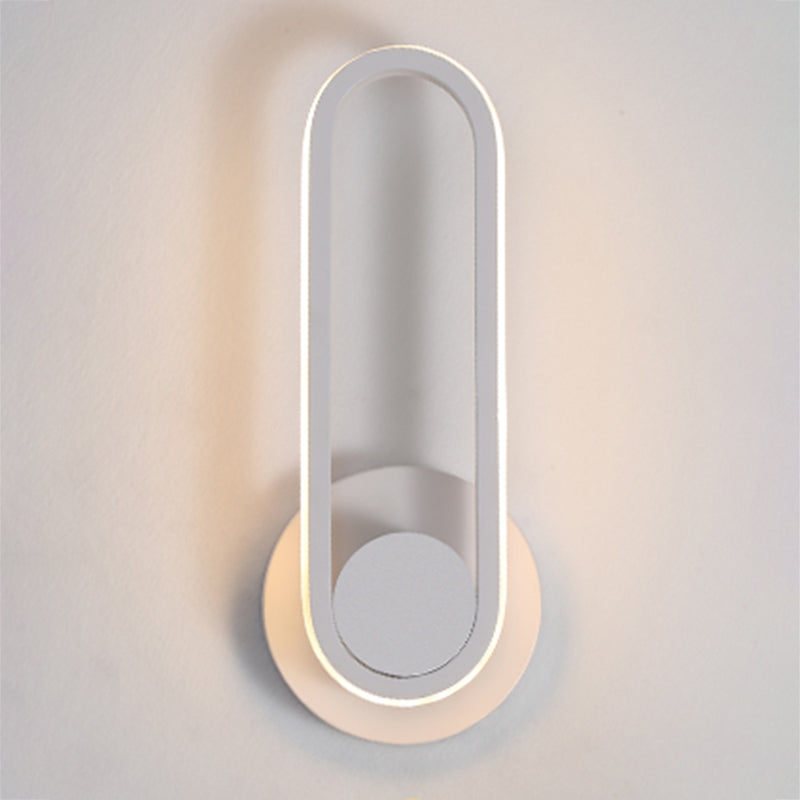 Oval Shade Metal Wall Sconce Modern Style Single Light Wall Mounted Light