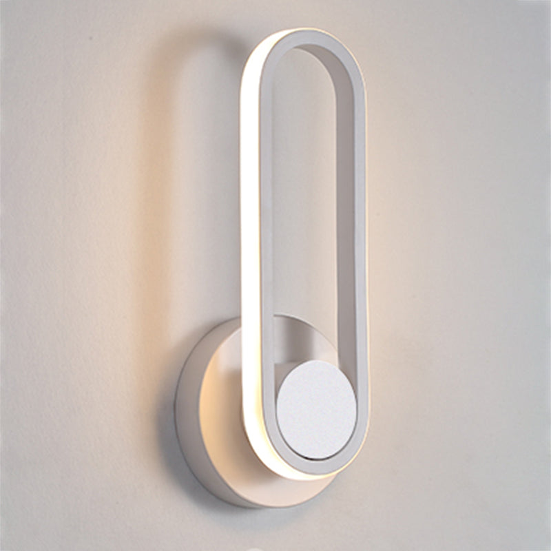 Oval Shade Metal Wall Sconce Modern Style Single Light Wall Mounted Light