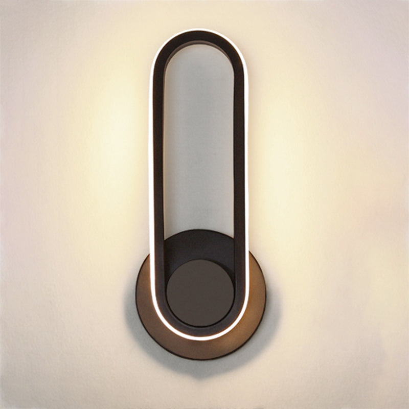 Oval Shade Metal Wall Sconce Modern Style Single Light Wall Mounted Light