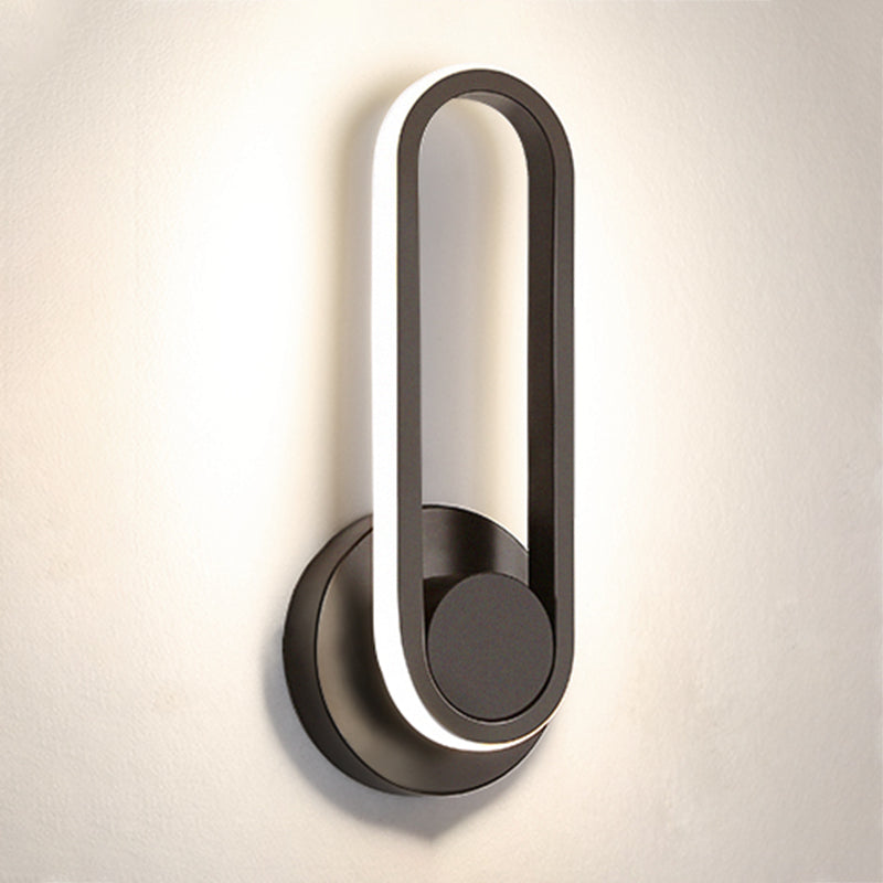 Oval Shade Metal Wall Sconce Modern Style Single Light Wall Mounted Light