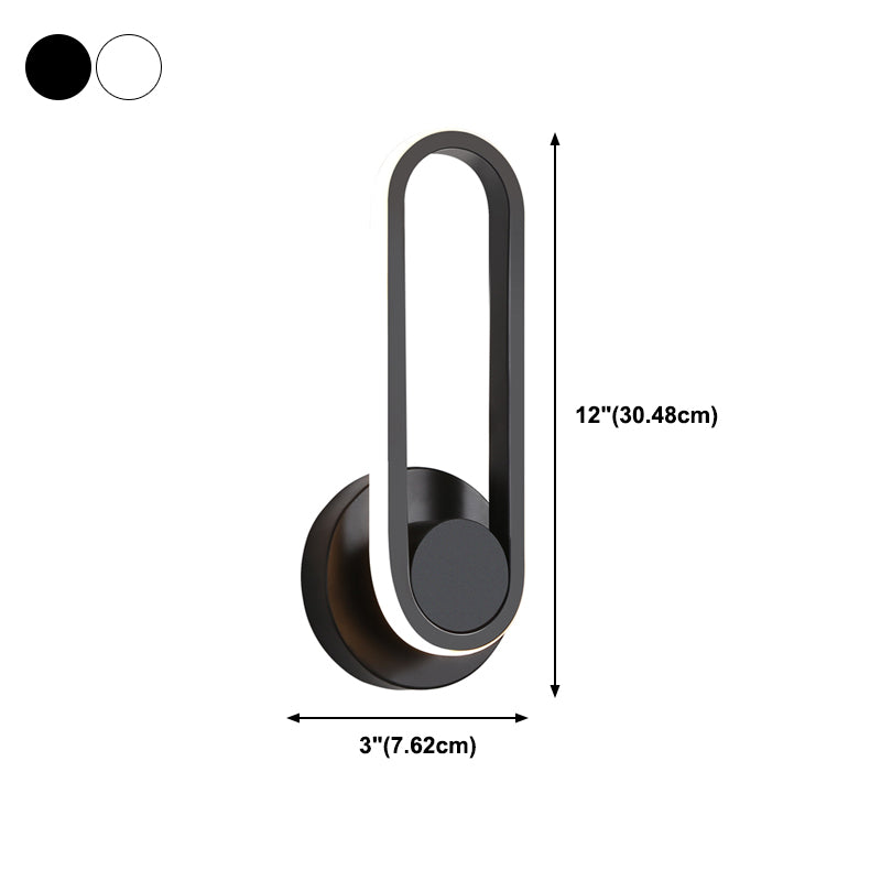 Oval Shade Metal Wall Sconce Modern Style Single Light Wall Mounted Light