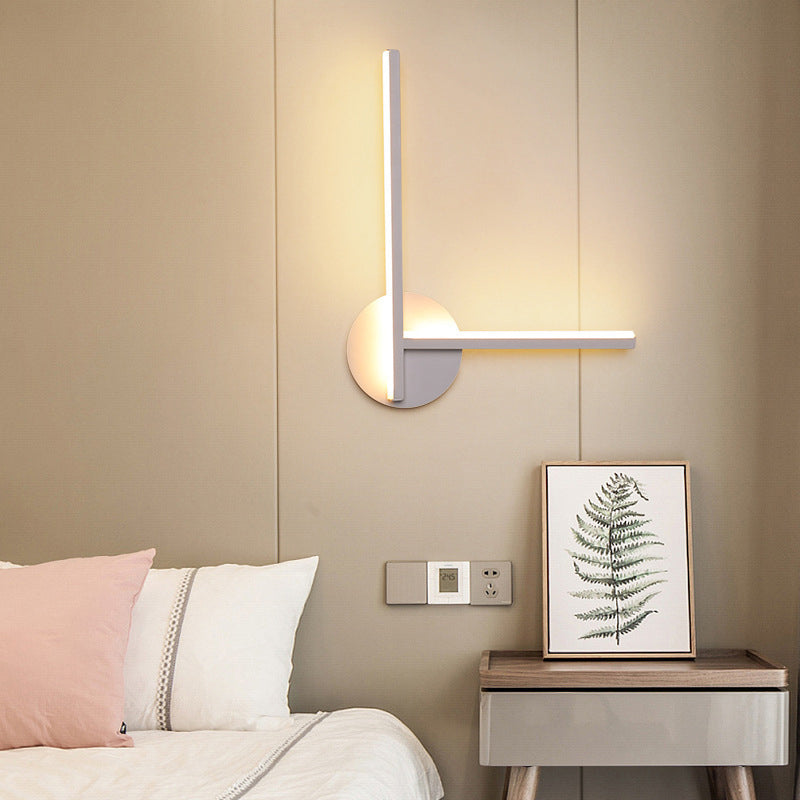 Modern Simple Metal Wall Light Geometry LED Wall Lamp with Acrylic Shade for Bedroom