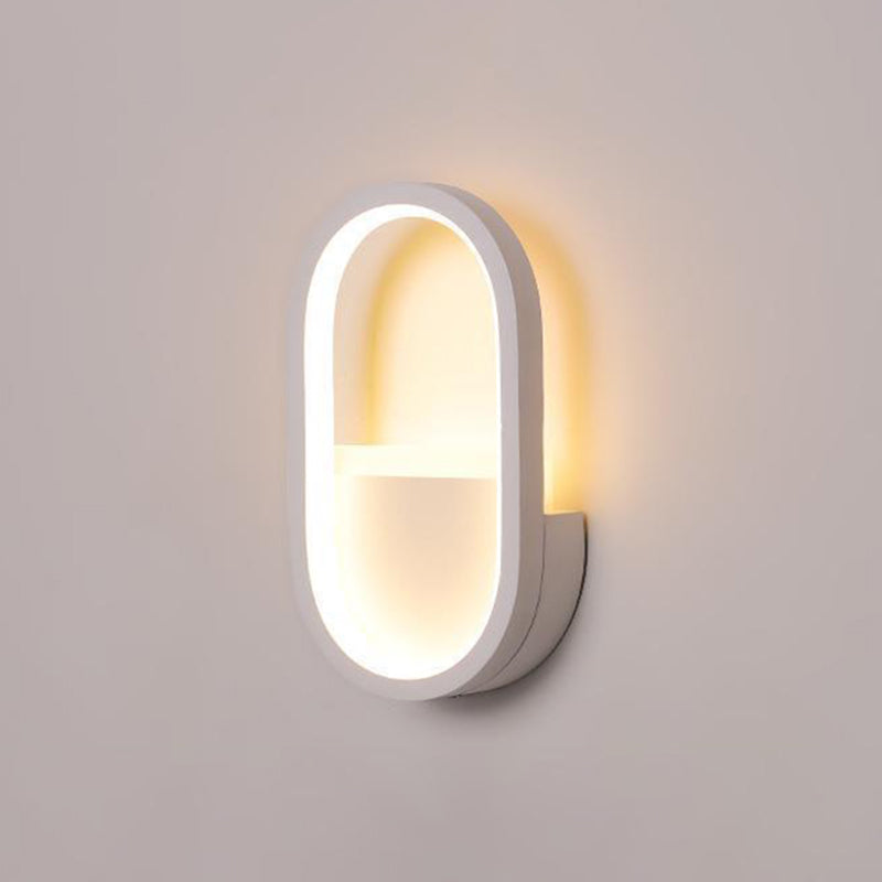 Modern Simple Metal Wall Light Geometry LED Wall Lamp with Acrylic Shade for Bedroom
