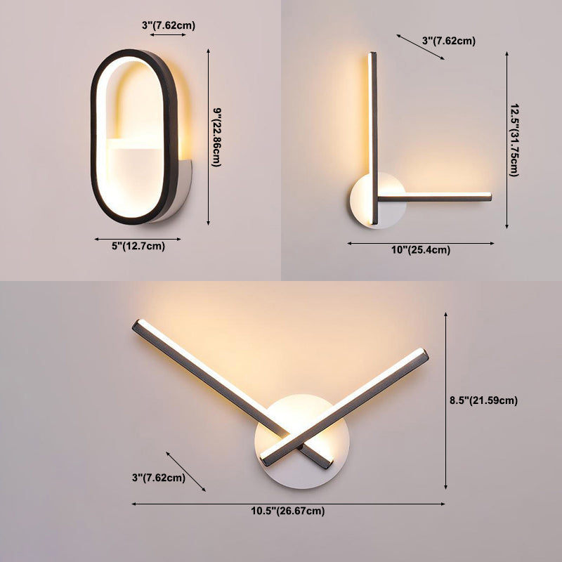 Modern Simple Metal Wall Light Geometry LED Wall Lamp with Acrylic Shade for Bedroom