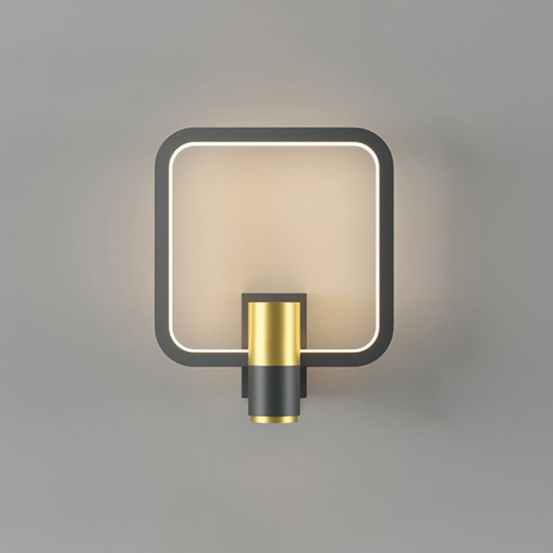 Light Luxury Metal Wall Light Geometry LED Wall Lamp with Silica Gel Shade for Bedroom