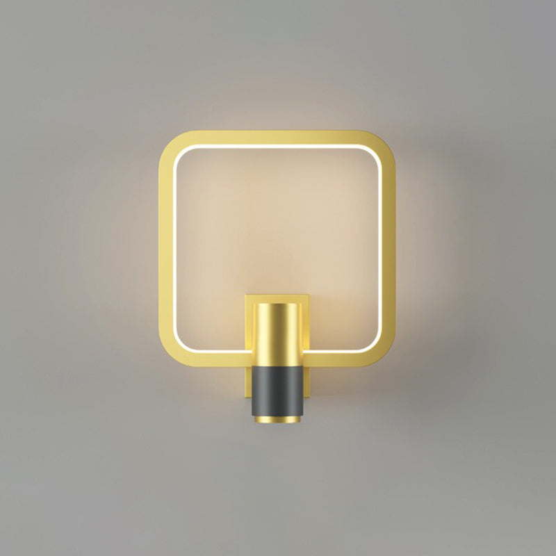 Light Luxury Metal Wall Light Geometry LED Wall Lamp with Silica Gel Shade for Bedroom