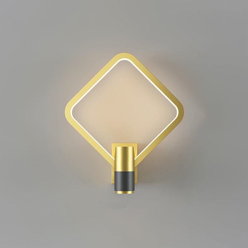 Light Luxury Metal Wall Light Geometry LED Wall Lamp with Silica Gel Shade for Bedroom