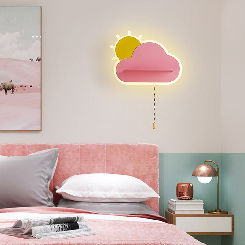 Modern Style Cloud Shape Wall Sconce Metal 1 Light Wall Light for Bedroom