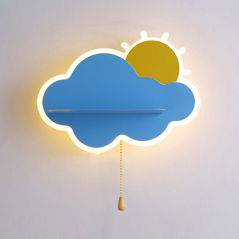 Modern Style Cloud Shape Wall Sconce Metal 1 Light Wall Light for Bedroom
