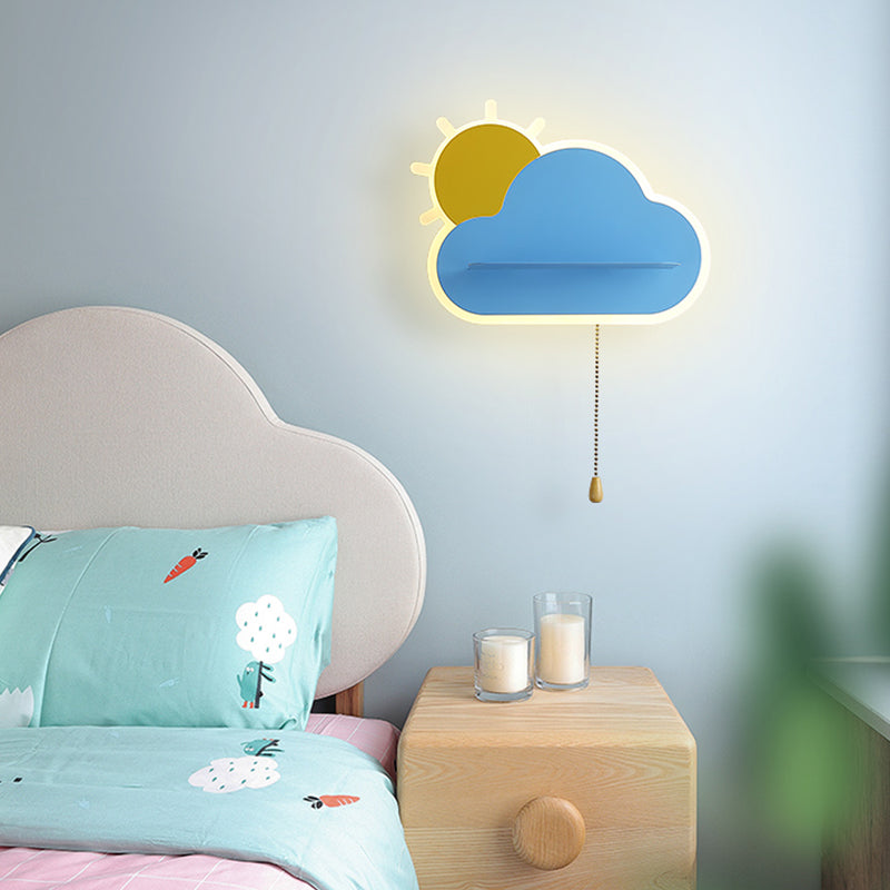 Modern Style Cloud Shape Wall Sconce Metal 1 Light Wall Light for Bedroom