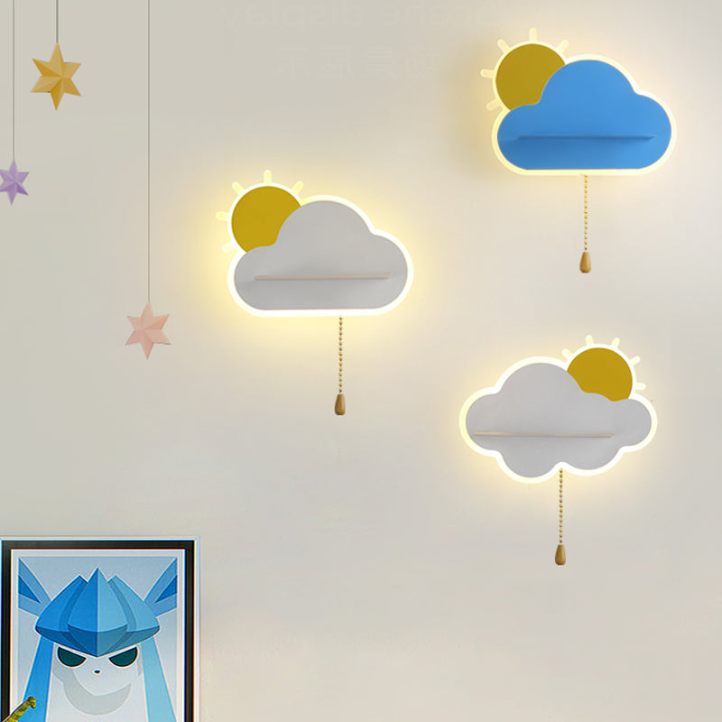 Modern Style Cloud Shape Wall Sconce Metal 1 Light Wall Light for Bedroom