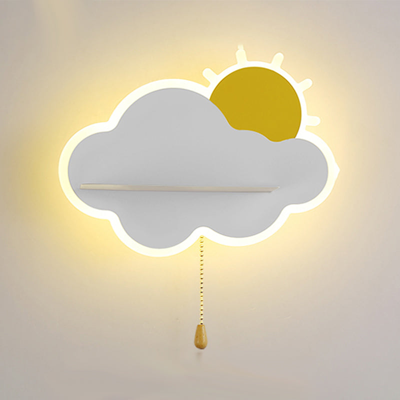 Modern Style Cloud Shape Wall Sconce Metal 1 Light Wall Light for Bedroom