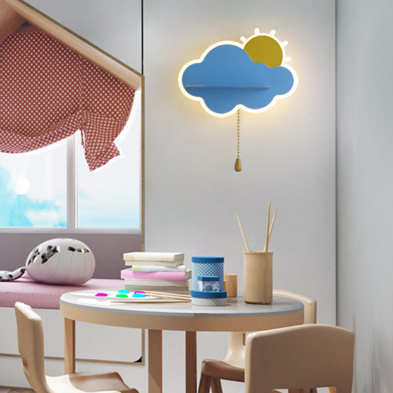 Modern Style Cloud Shape Wall Sconce Metal 1 Light Wall Light for Bedroom