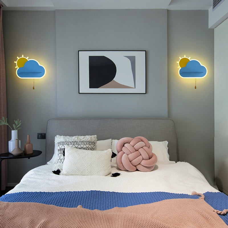Modern Style Cloud Shape Wall Sconce Metal 1 Light Wall Light for Bedroom
