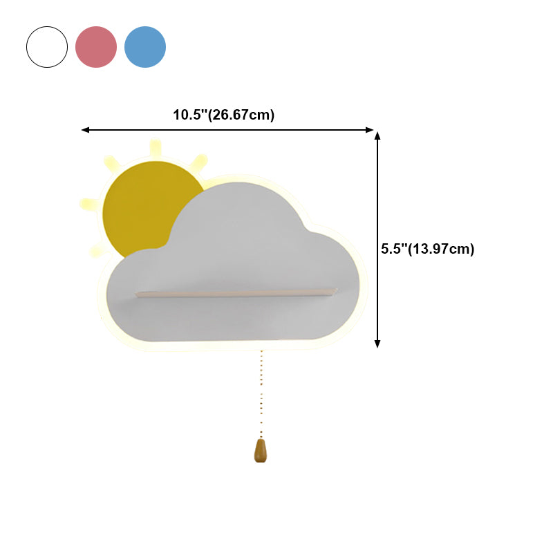 Modern Style Cloud Shape Wall Sconce Metal 1 Light Wall Light for Bedroom