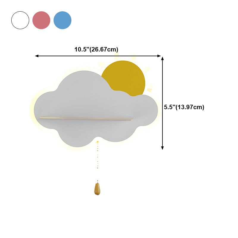 Modern Style Cloud Shape Wall Sconce Metal 1 Light Wall Light for Bedroom