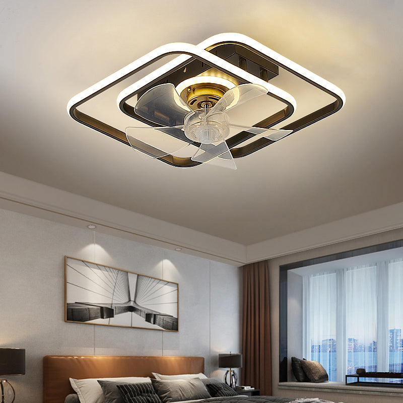 Contemporary Style Geometric Fan Light Metal LED Flush Mount Light for Bedroom